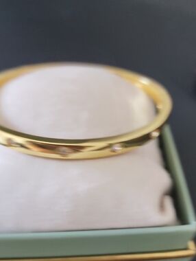 Gold-Tone Crystal Accent Bangle Bracelet